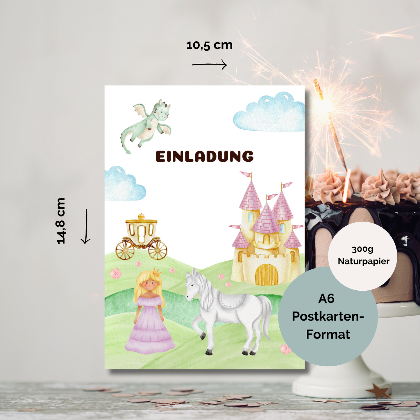 Geburtstagseinladung Kinder Prinzessin