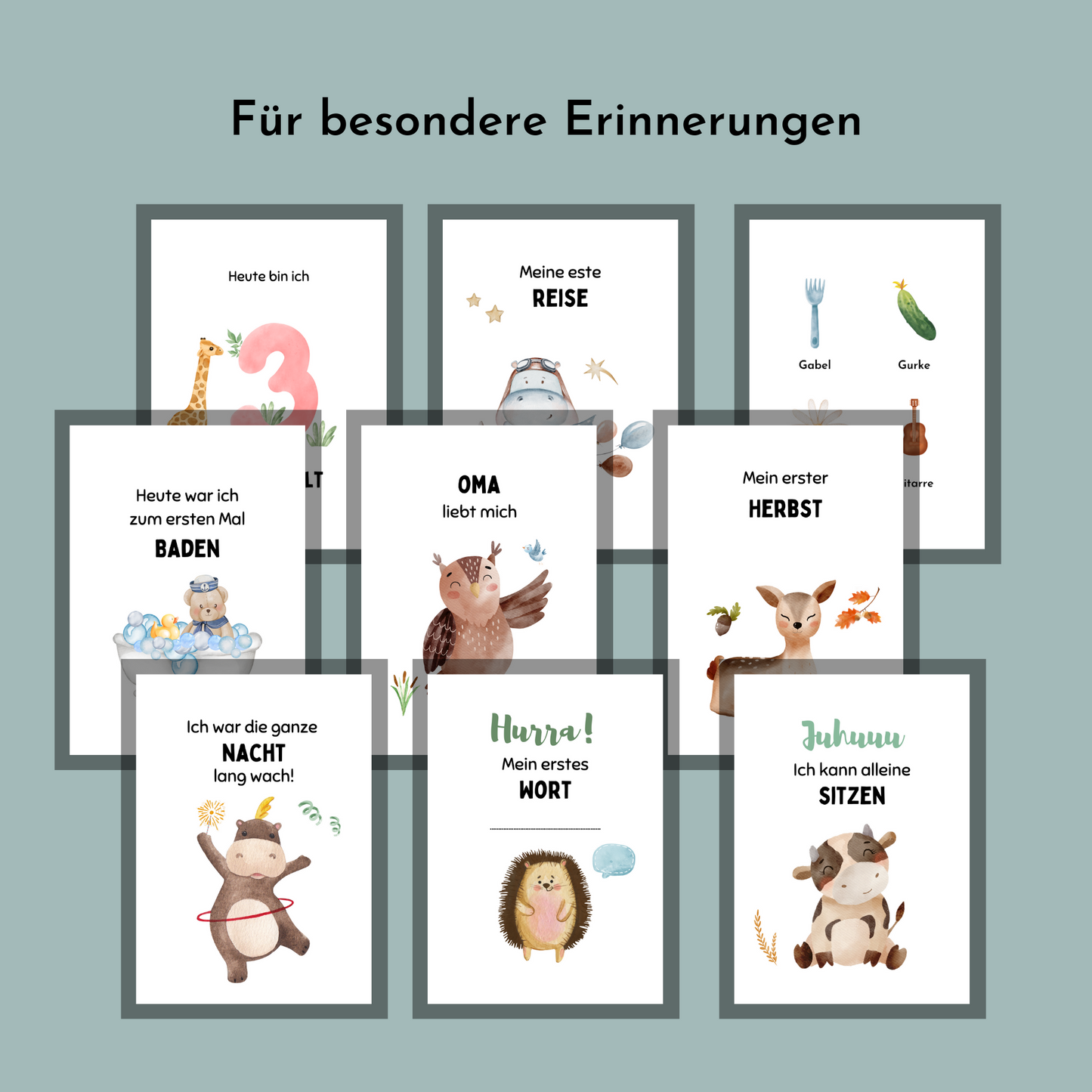 Meilensteinkarten Fotos erinnerung Baby