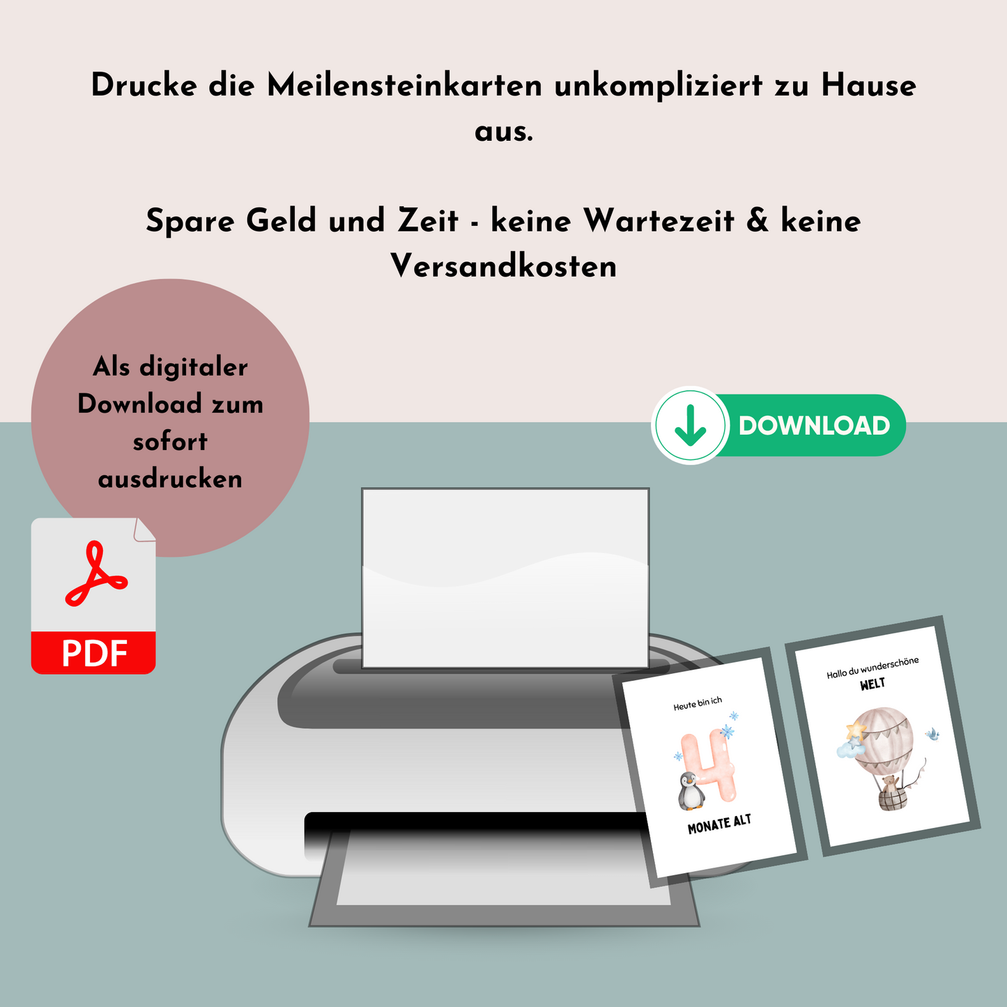 Meilensteinkarten geschenk Babyparty