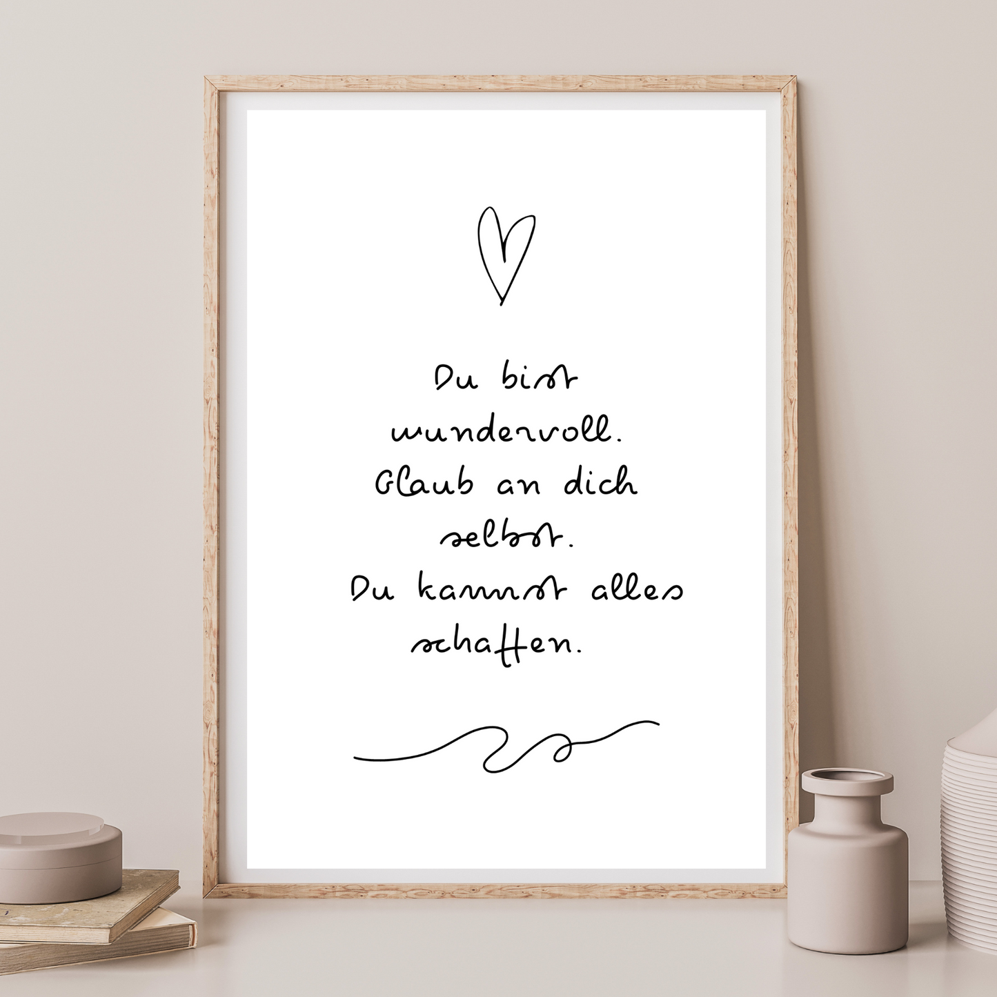 Affirmationsposter schwarz weiß
