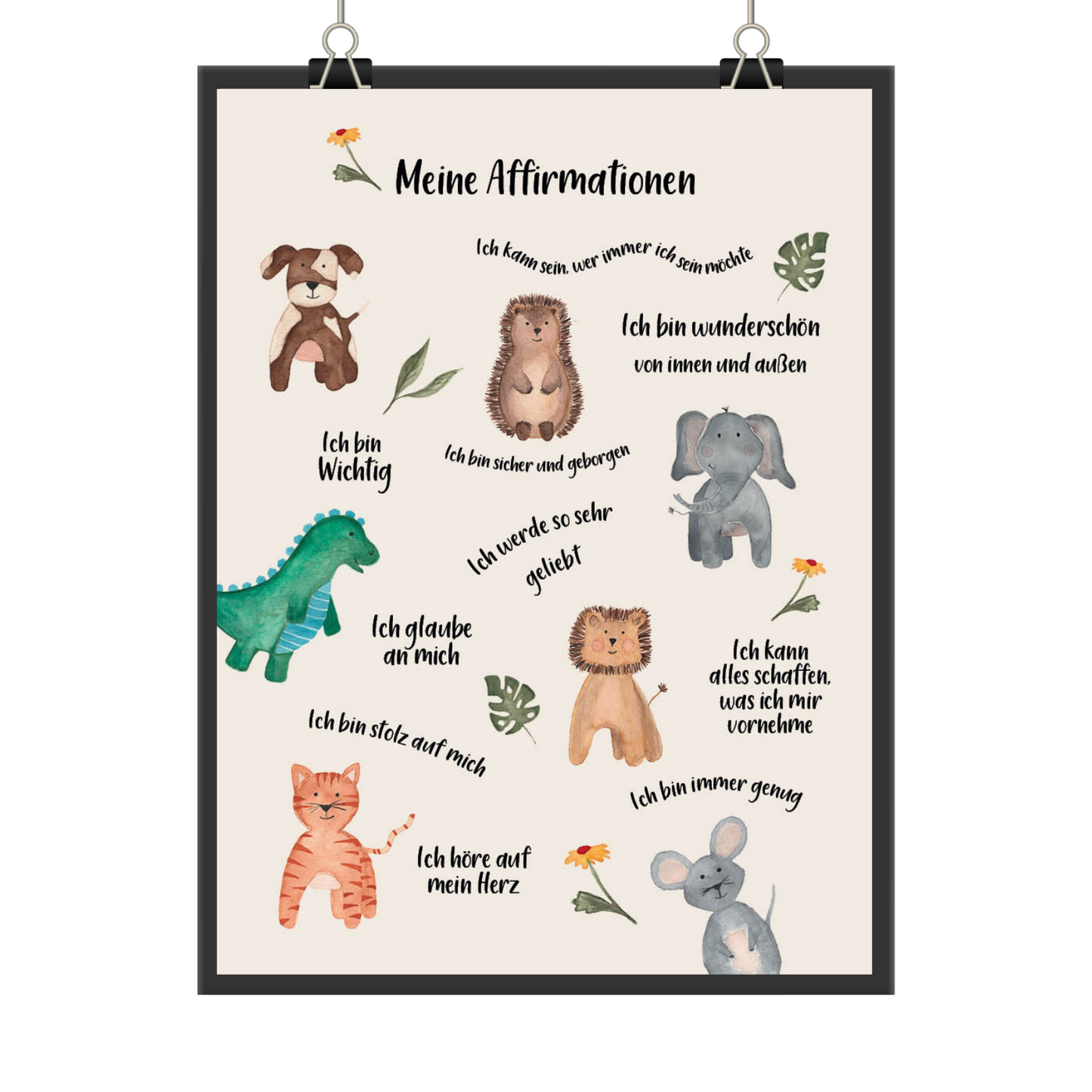 Affirmationsposter Kinder beige