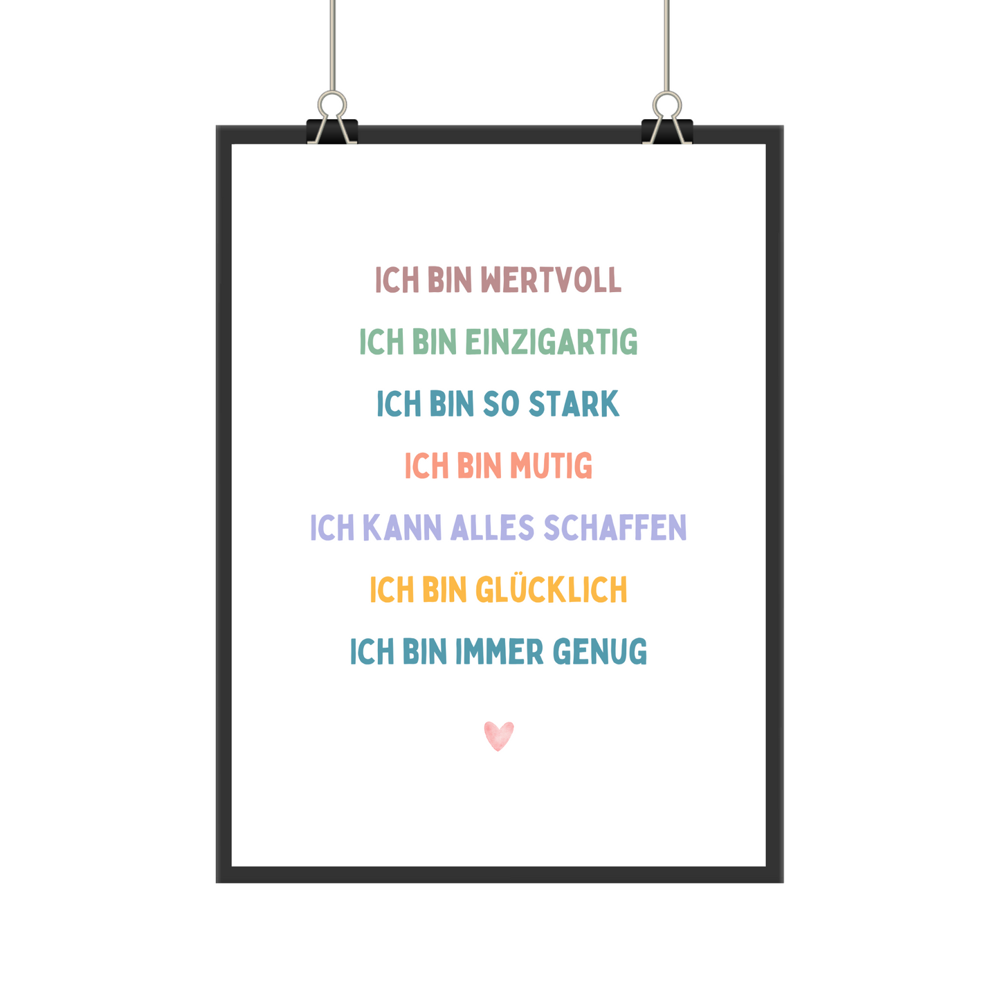 Buntes Affirmationsposter