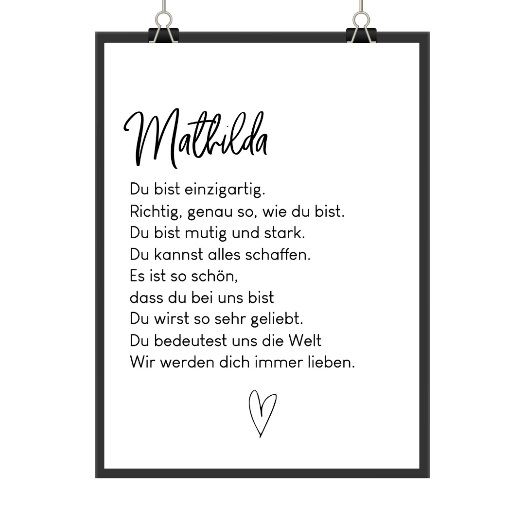 Poster Wanddeko Kinderzimmer Junge