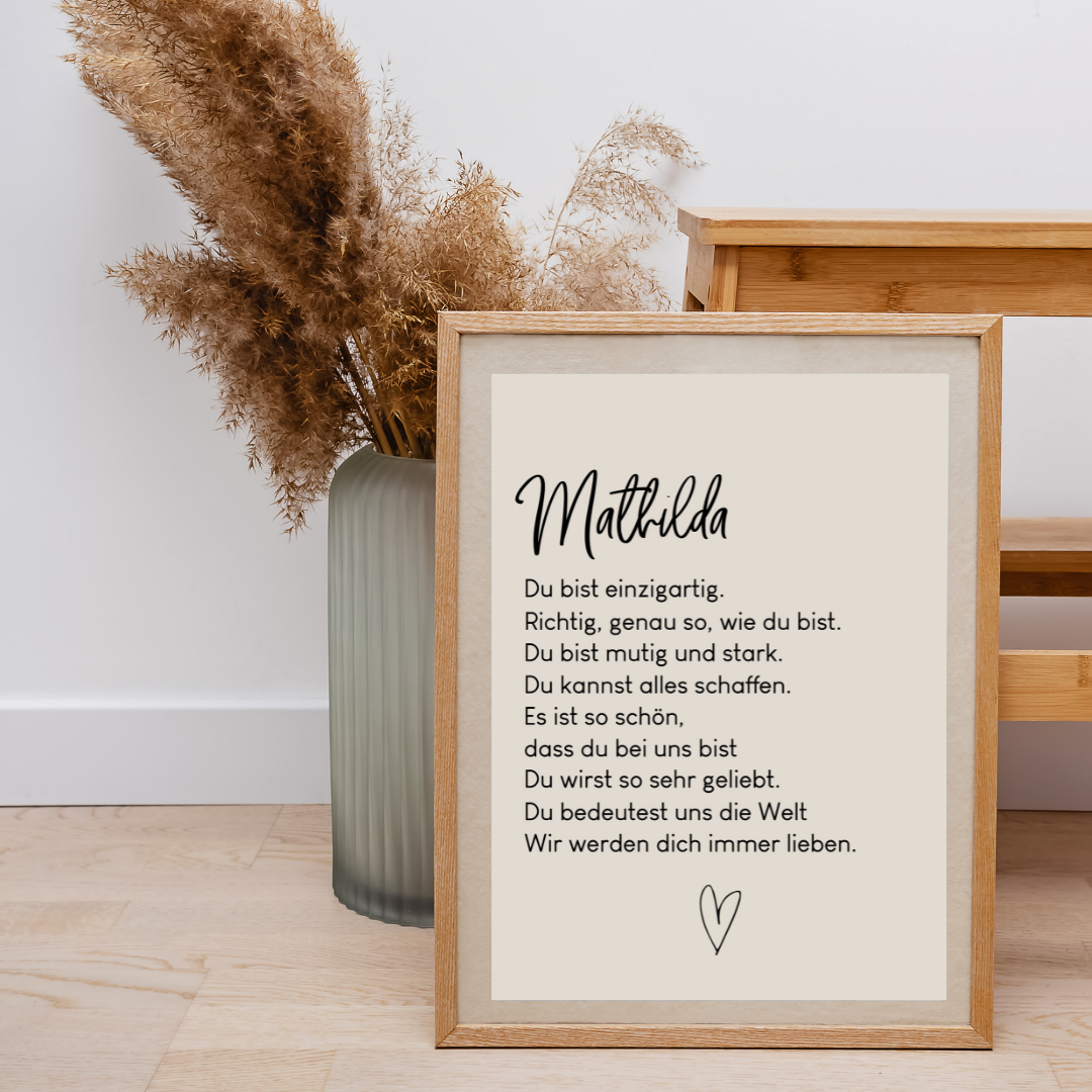 Poster personalsierbar jungen und mädchen