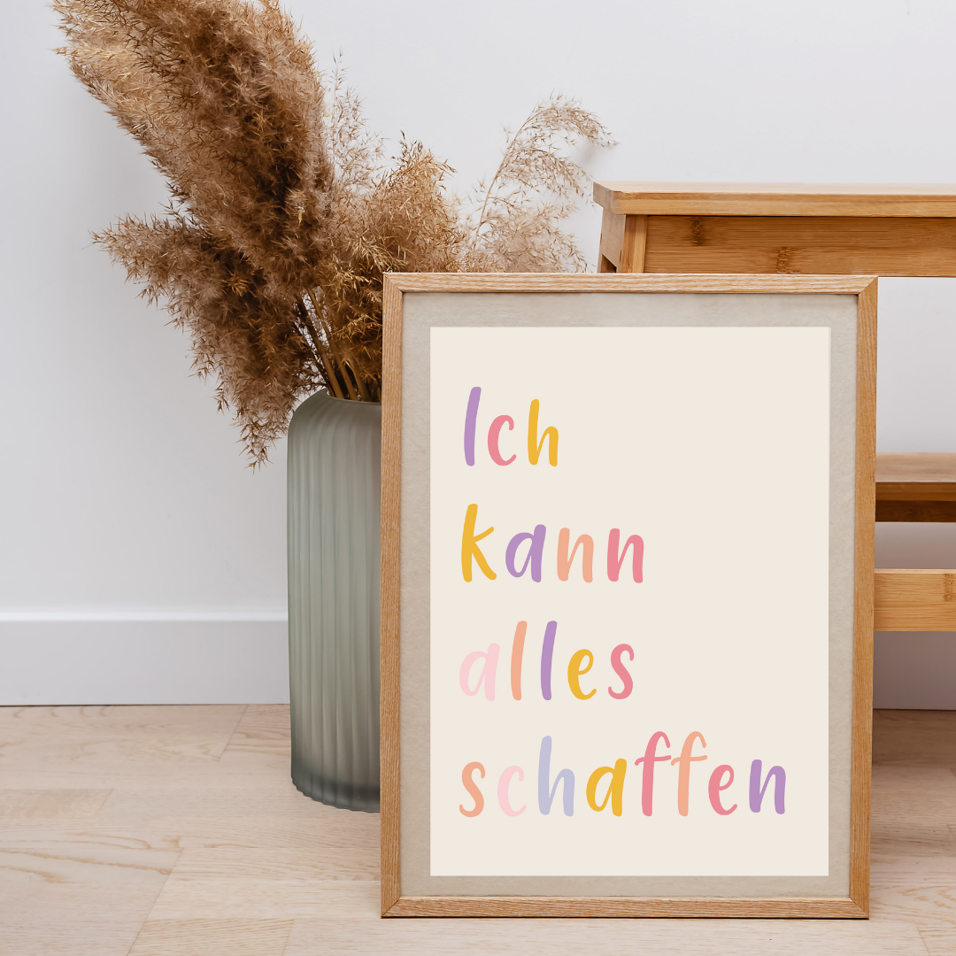 poster kinderzimmer beige spruch