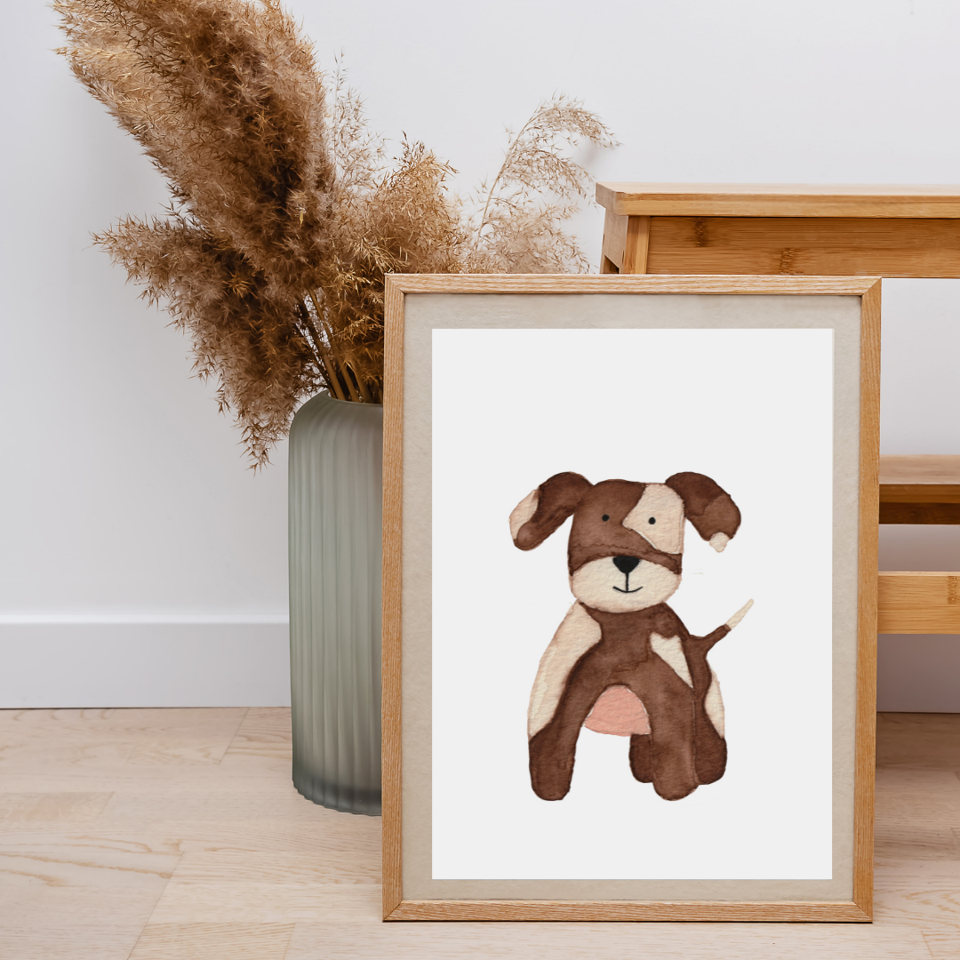 Kinderzimmer einrichten Wanddeko Hund