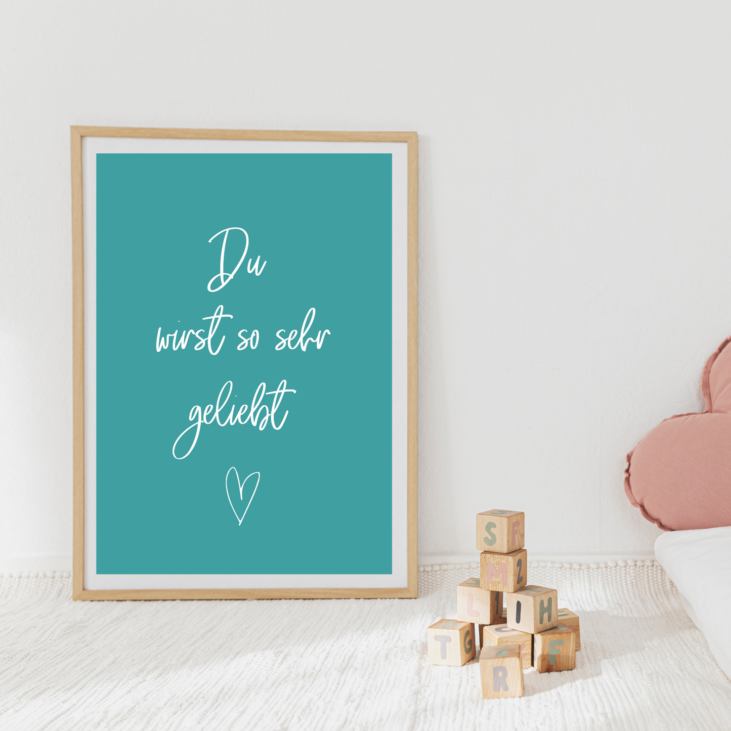 Kinderzimmer Wandbild blau