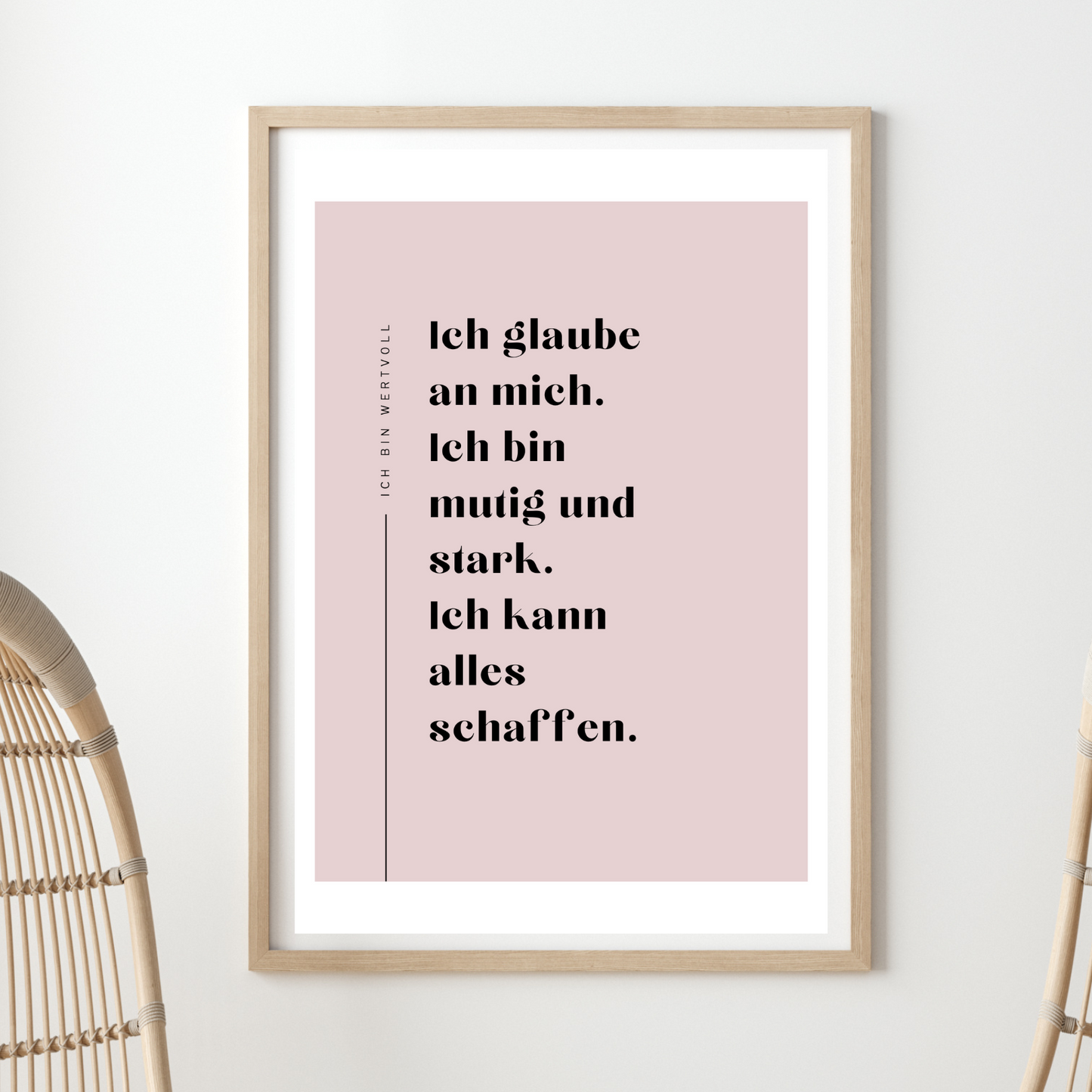 Affirmationsposter rosa