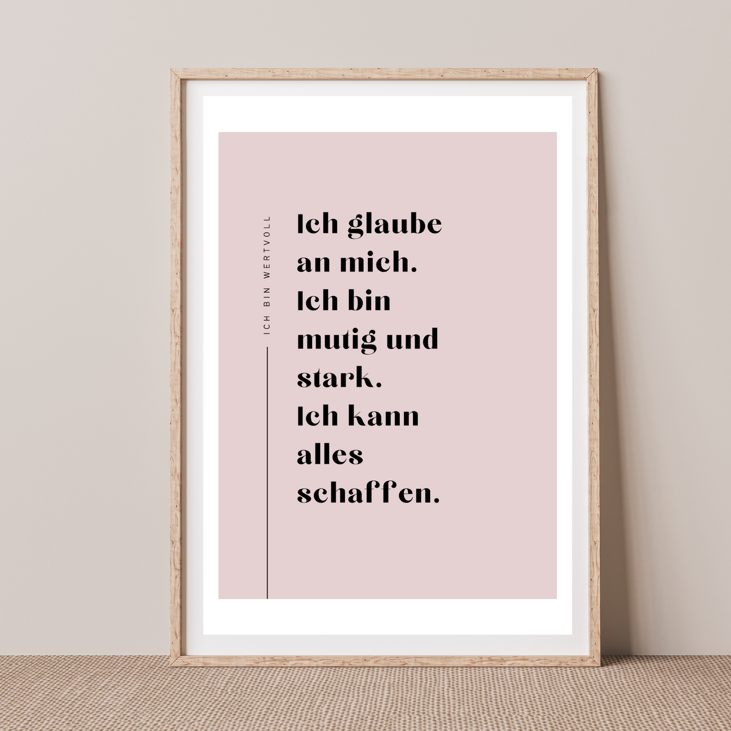Affirmationen Wandbild rosa