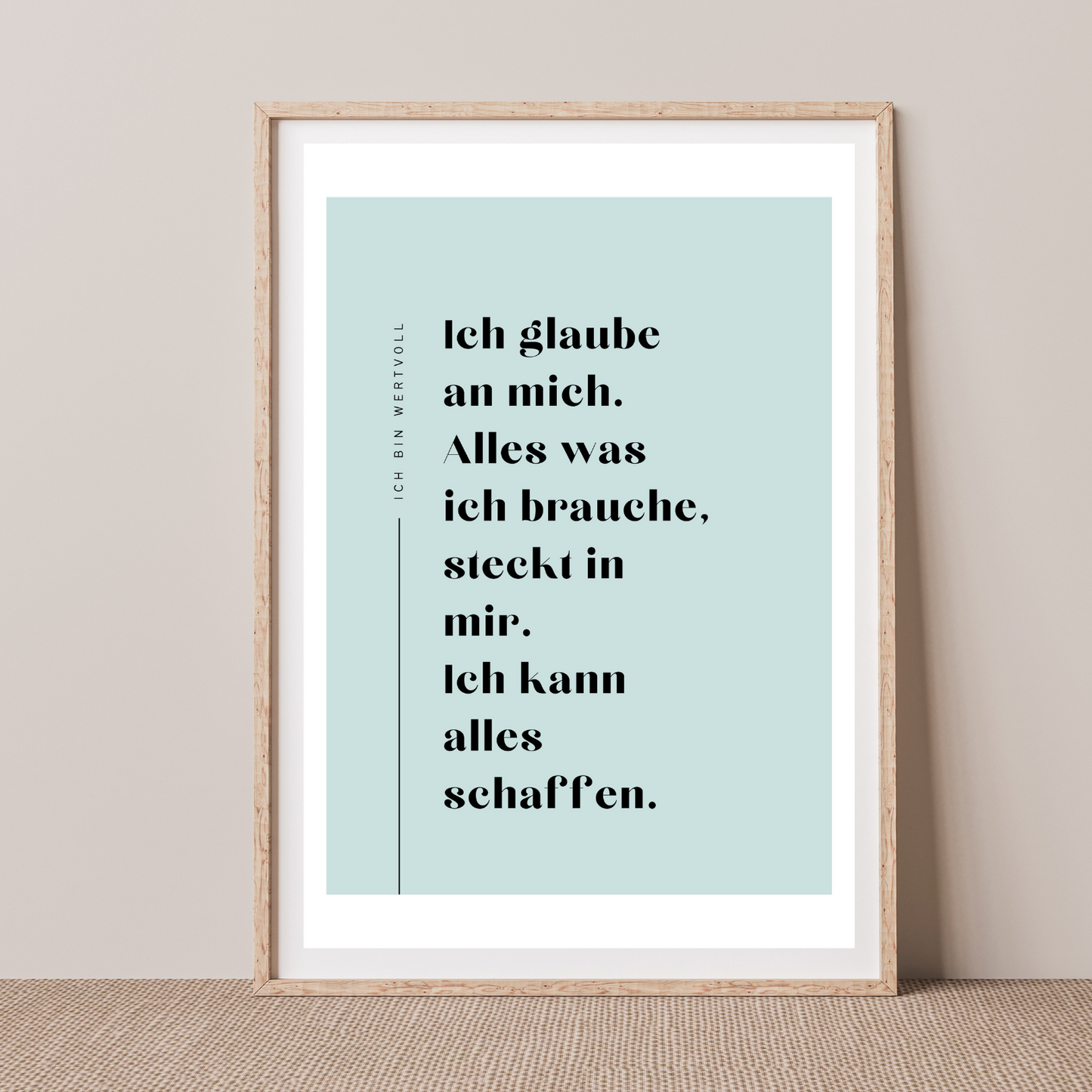 Affirmationsposter "Ich glaube an mich" | blau
