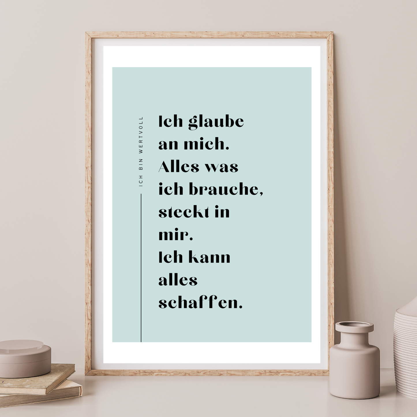 wanddeko blau selbstliebe