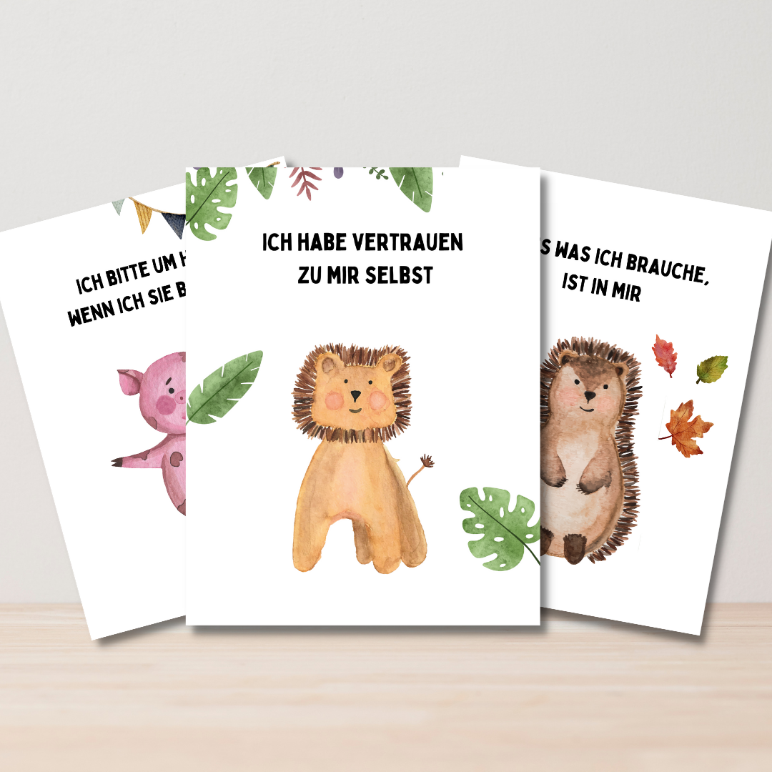 Kinder affirmationskarten digital kostenlos zum ausdrucken 