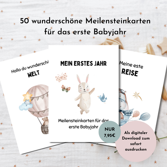 Meilensteinkarten Geschenk Geburt Baby 