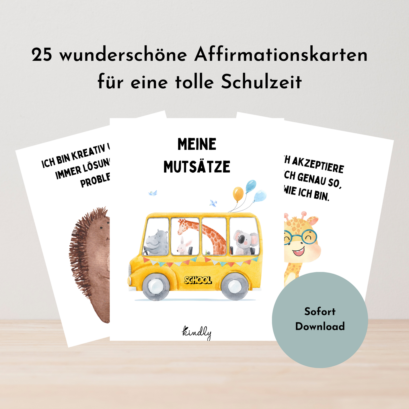 Kinder Affirmationskarten für die Schule - zum sofort Ausdrucken ...