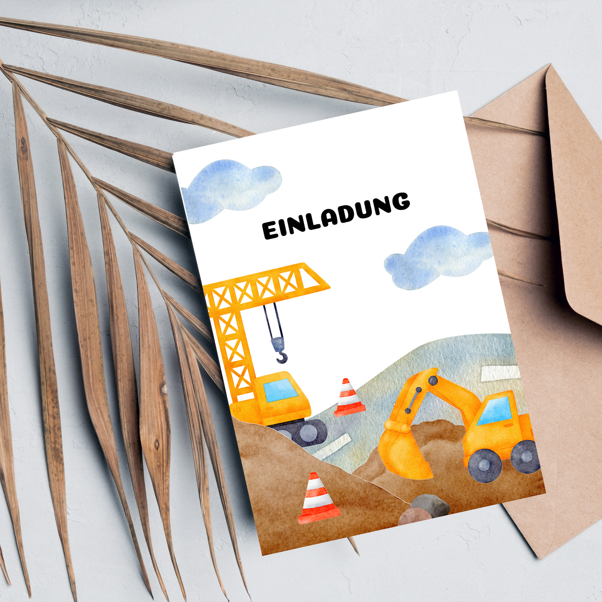 Lade deine Freunde zu einem aufregenden Baustellengeburtstag ein