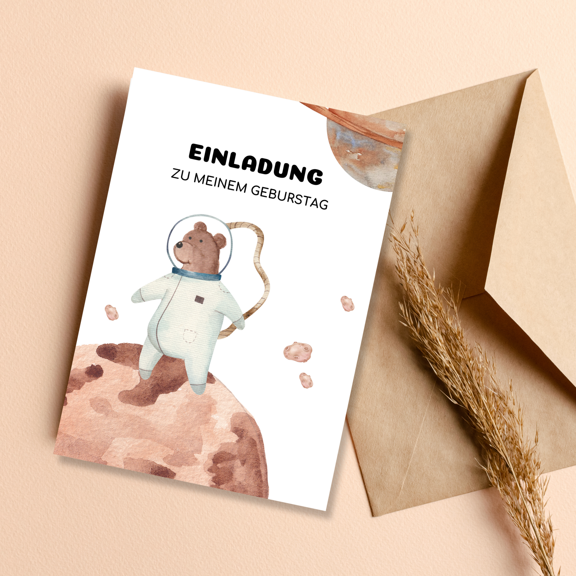 Astronauten Geburtstagsparty EInladung Kindergeburtstag