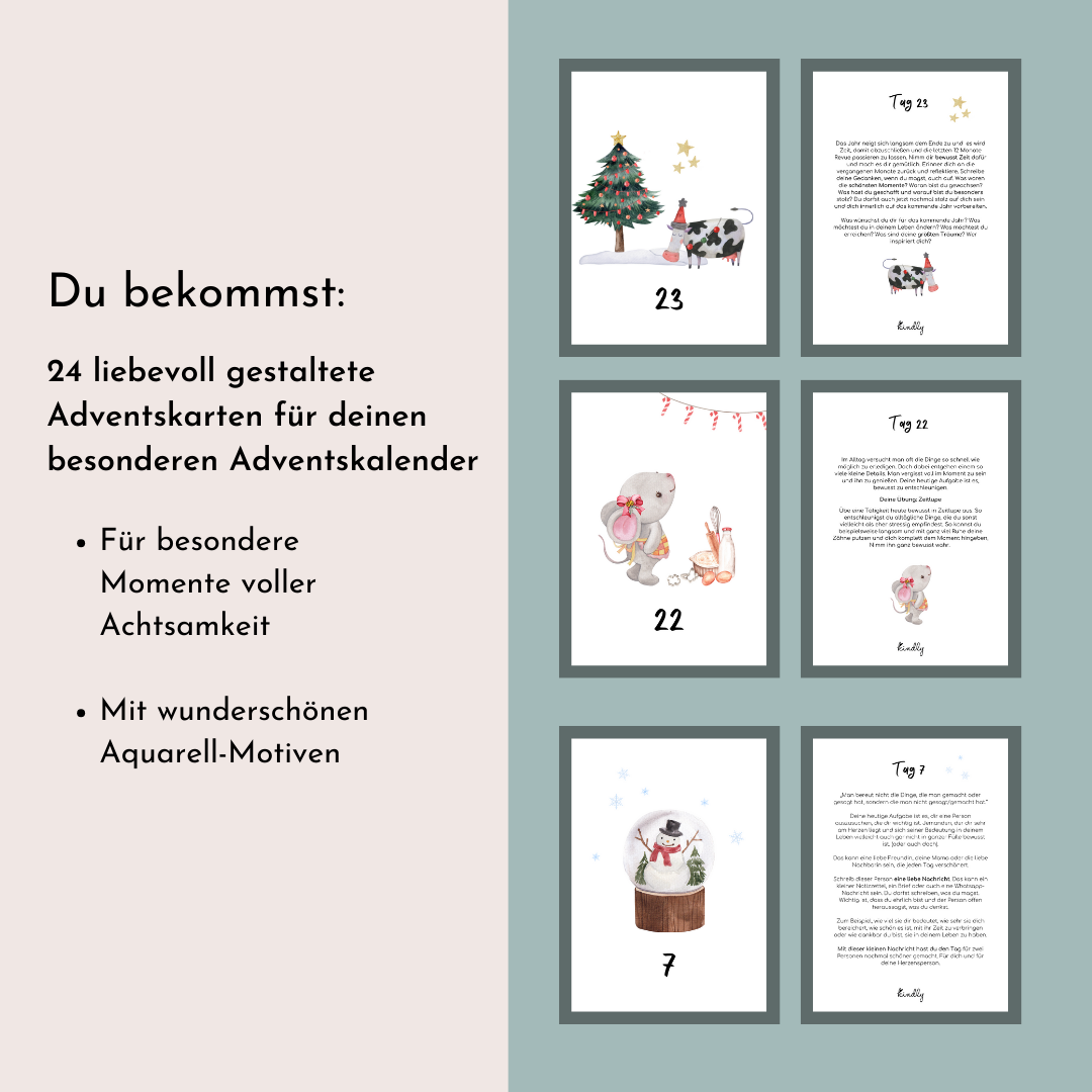 Achtsamkeitskalender zum ausdrucken für Kinder