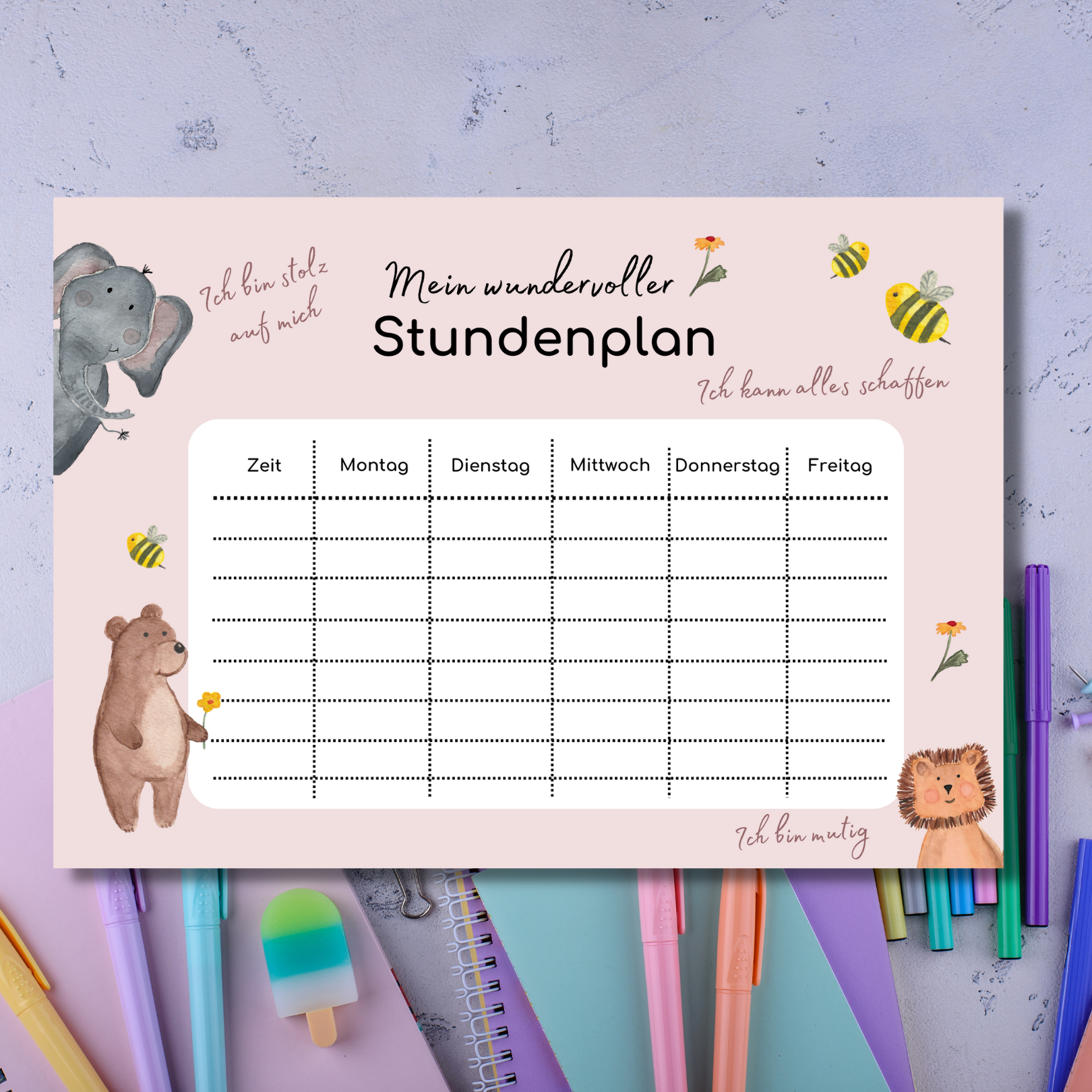 Stundenplan Kinder Affirmationen