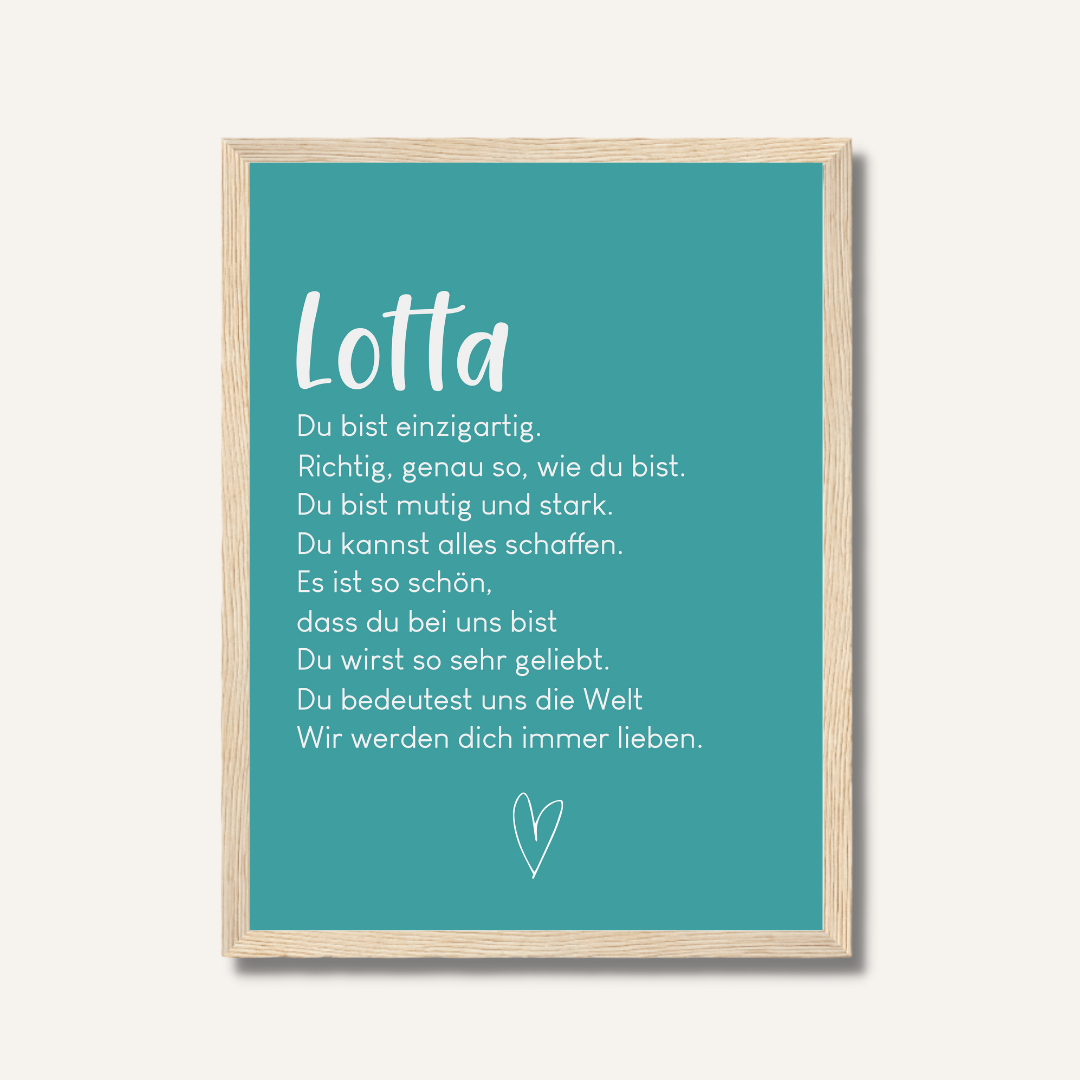 Affirmationsposter mit Rahmen für Kinder