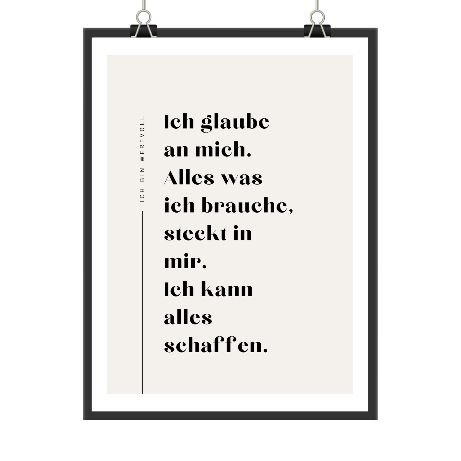 Digitale Affirmationsposter beige