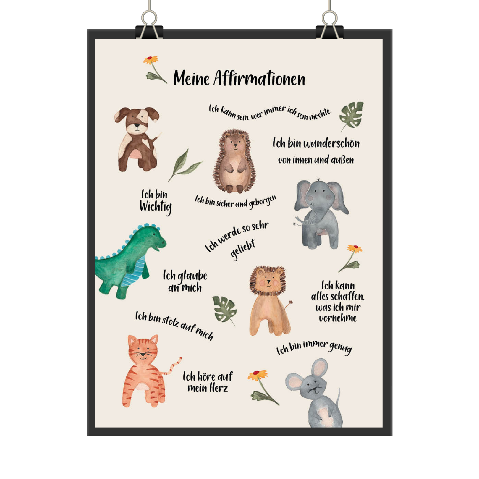 Affirmationsposter Kinder beige