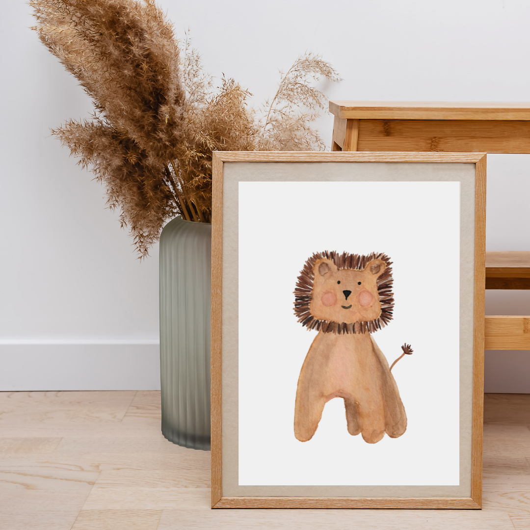 Löwe Poster für Kinderzimmer 30x40