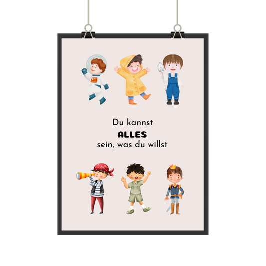 Inspirierender Kunstdruck für das Jungenzimmer - werde alles, was du sein willst!