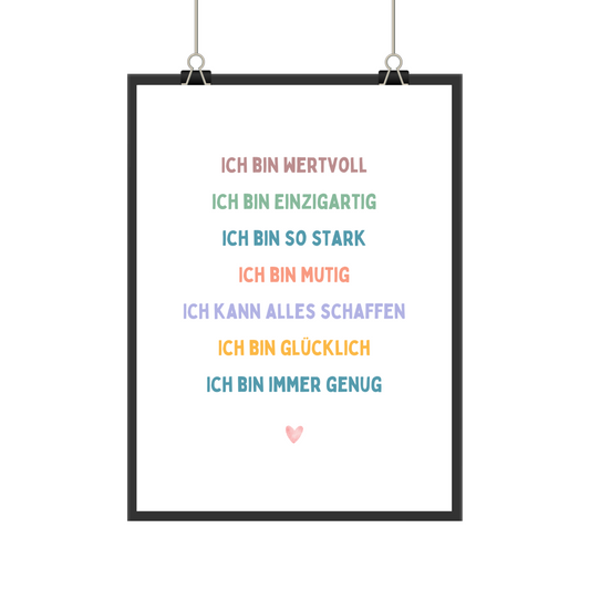Buntes Affirmationsposter