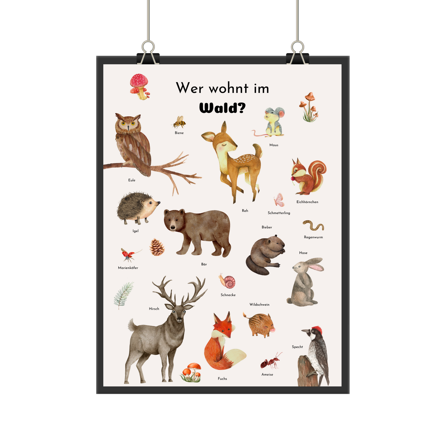 Einzigartiges Waldtier-Poster für ein naturnahes Ambiente im Raum