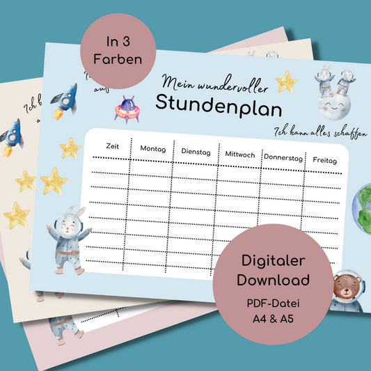 Stundenplan weltall einschulung