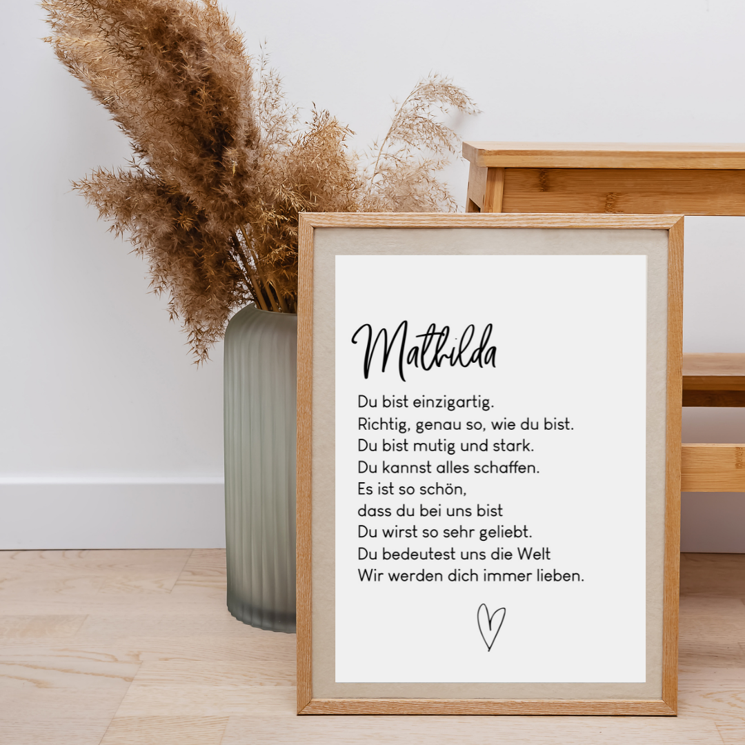 Kinderzimmer Poster personalisiert