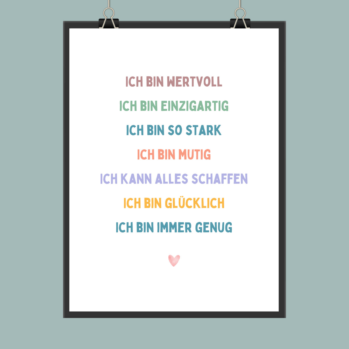 Buntes Affirmationsposter