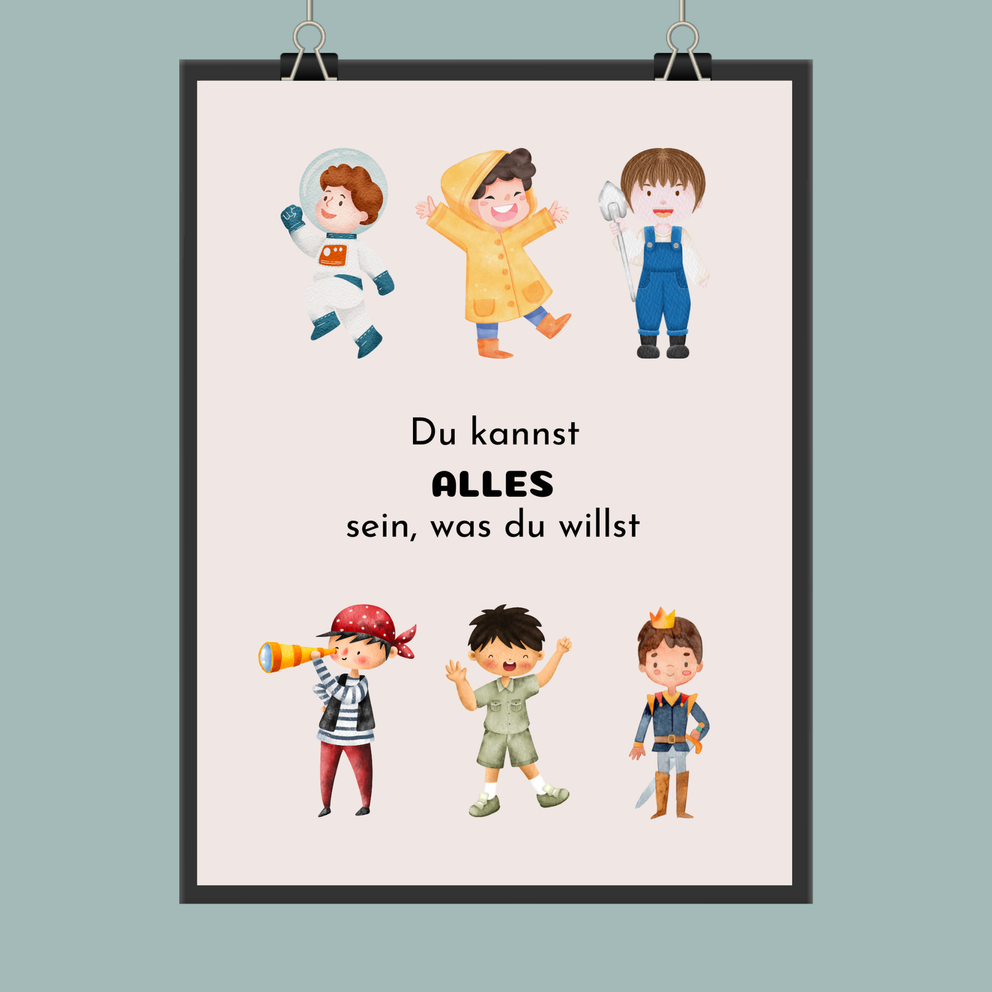 Hochwertiger Aquarell-Print mit inspirierendem Spruch im DIN A4 Hochformat.