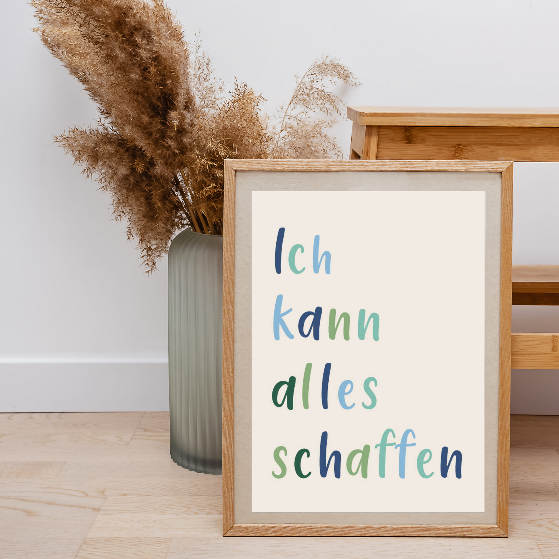 Kinder Affirmationsposter grün