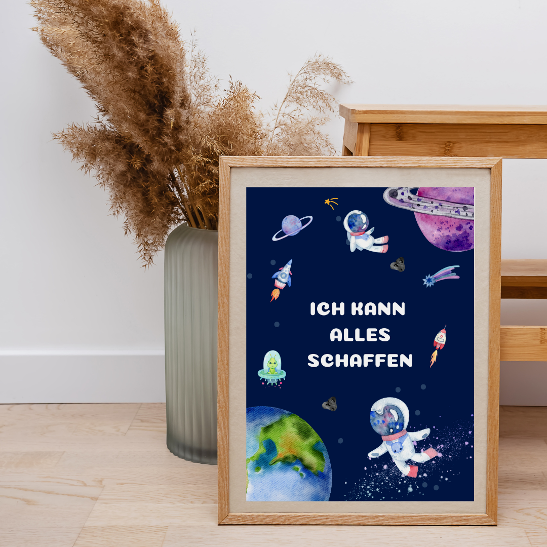Weltall Poster Kinder