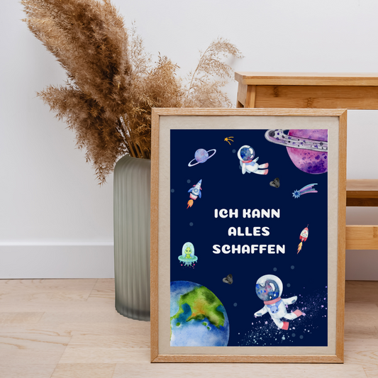 Weltall Poster Kinder