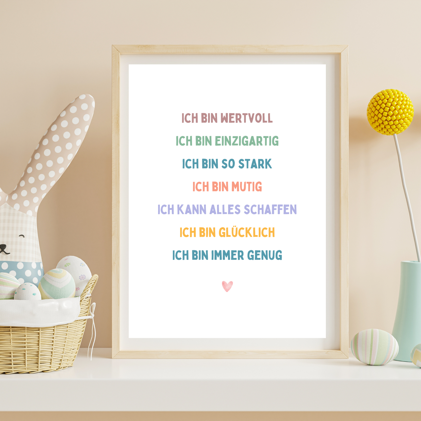 Buntes Affirmationsposter