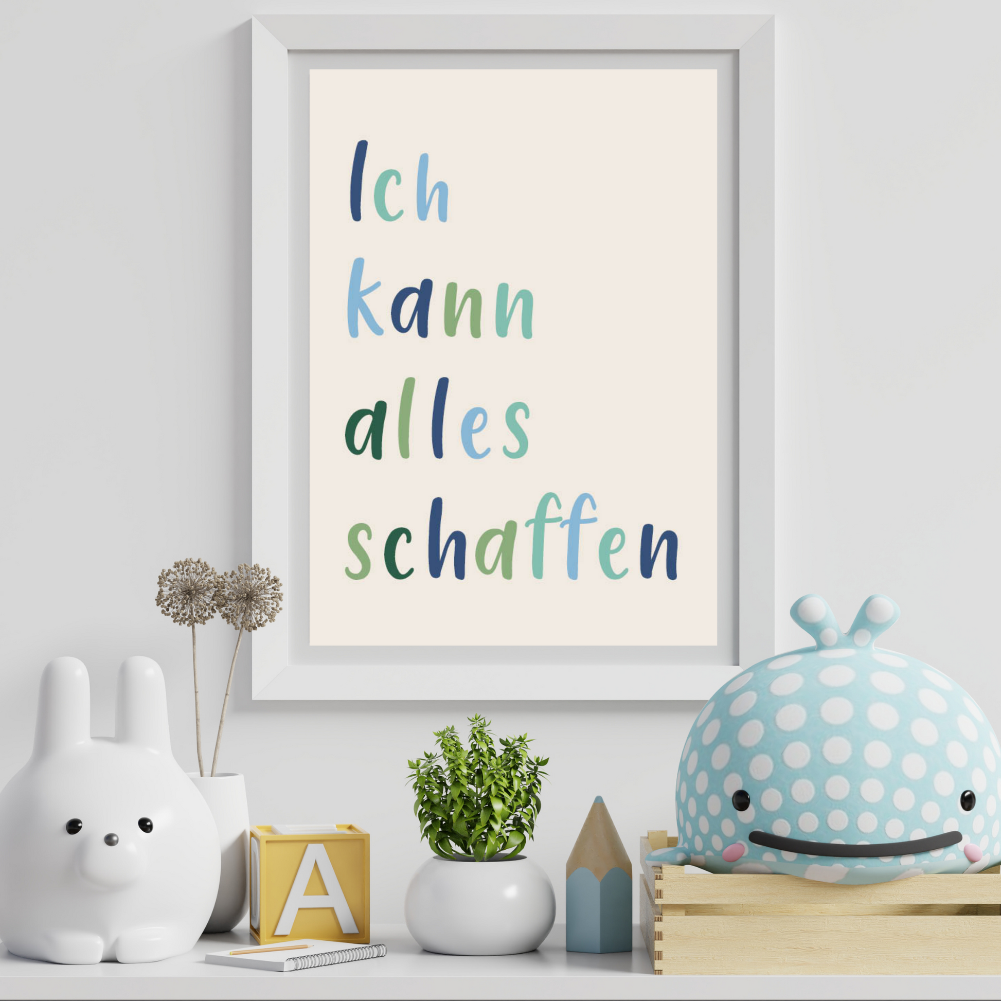 Kinder Mutmacher Poster blau