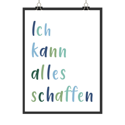 Kinder Affirmationsposter blau