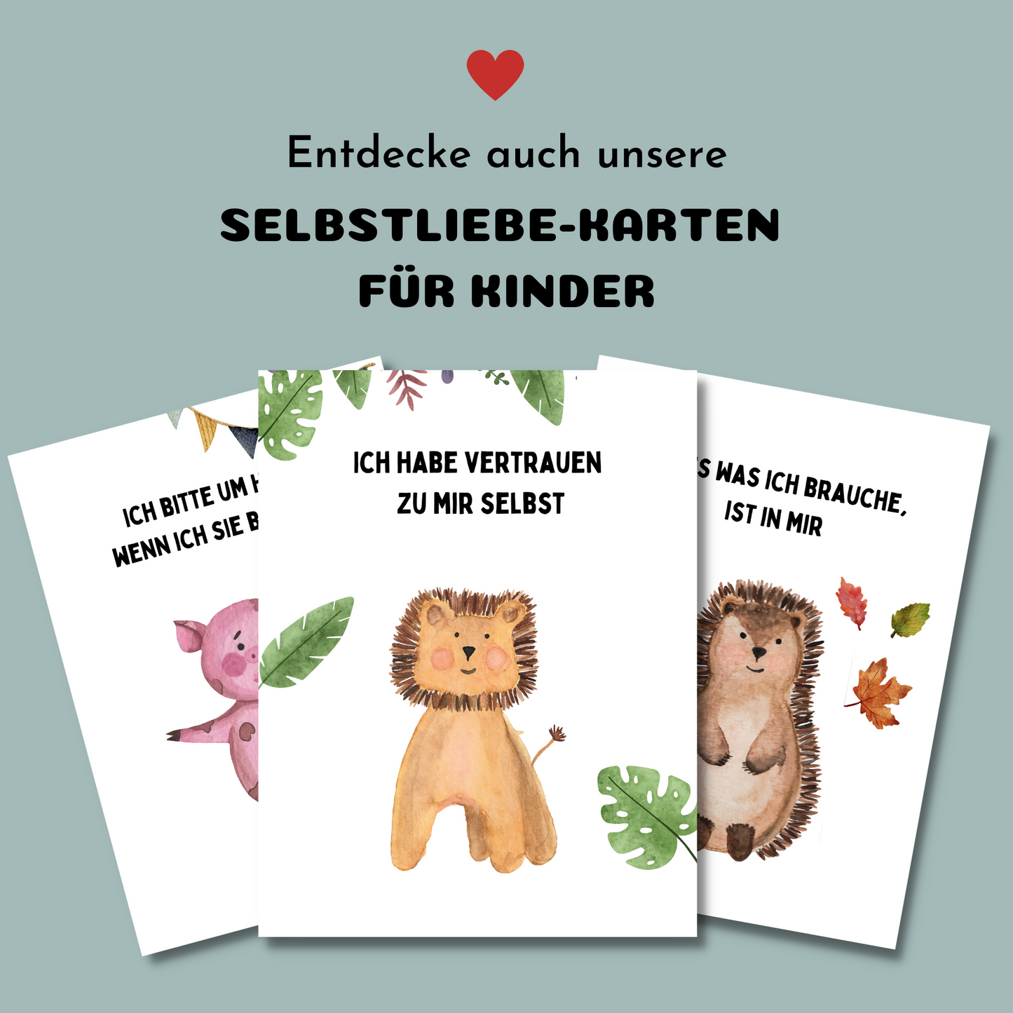 Kinder Affirmationskarten aquarell