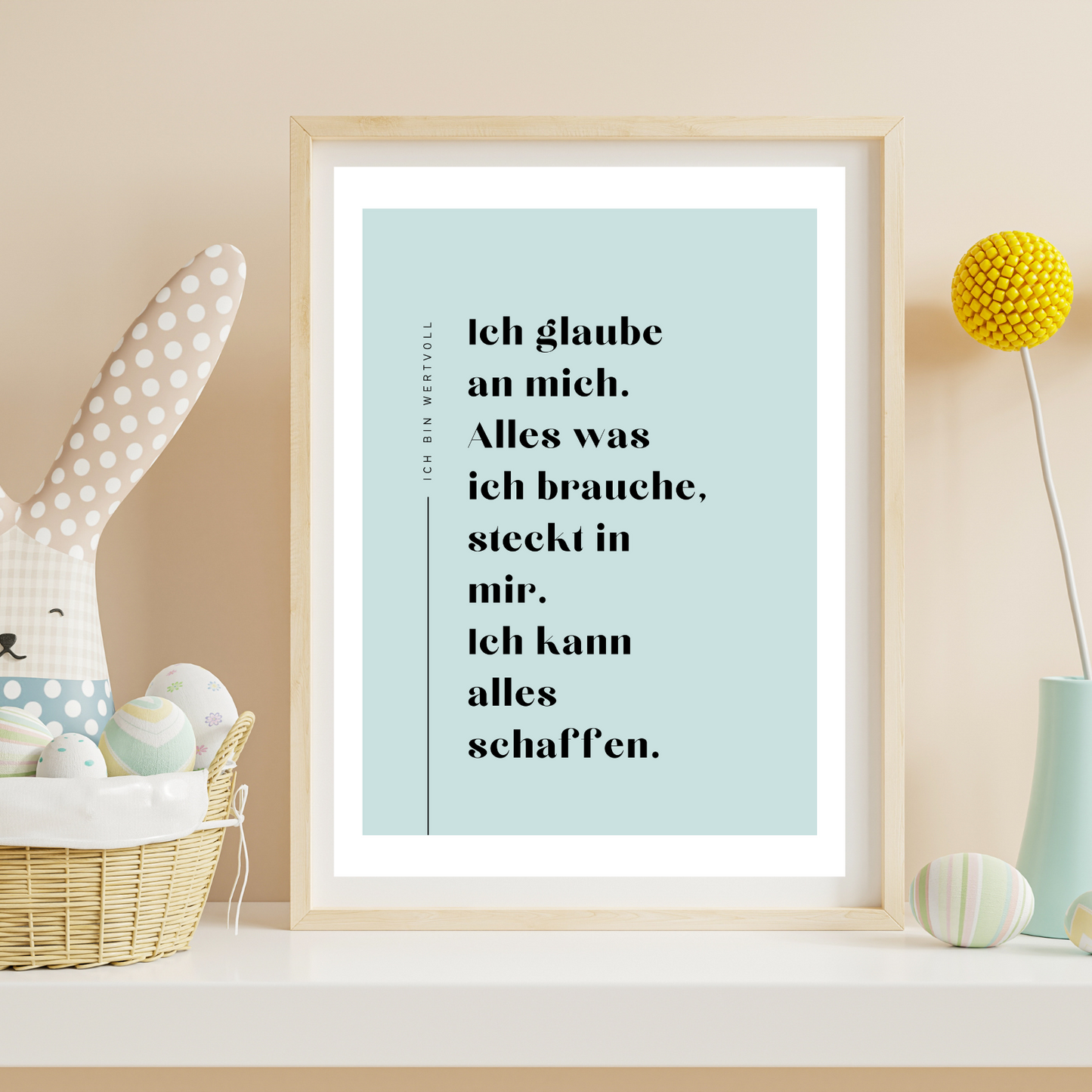Affirmationsposter blau kinder