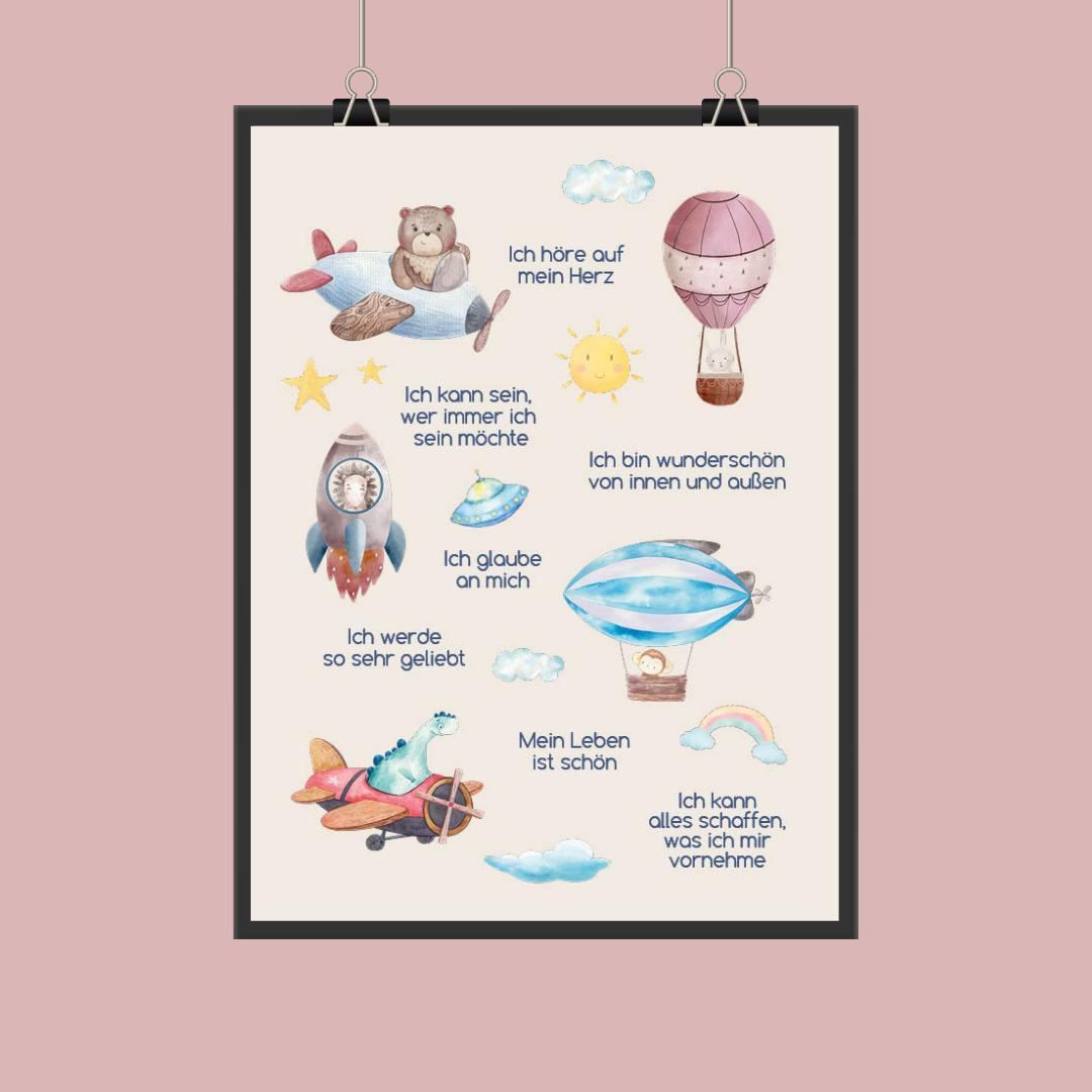 Poster Kinderzimmer rosa