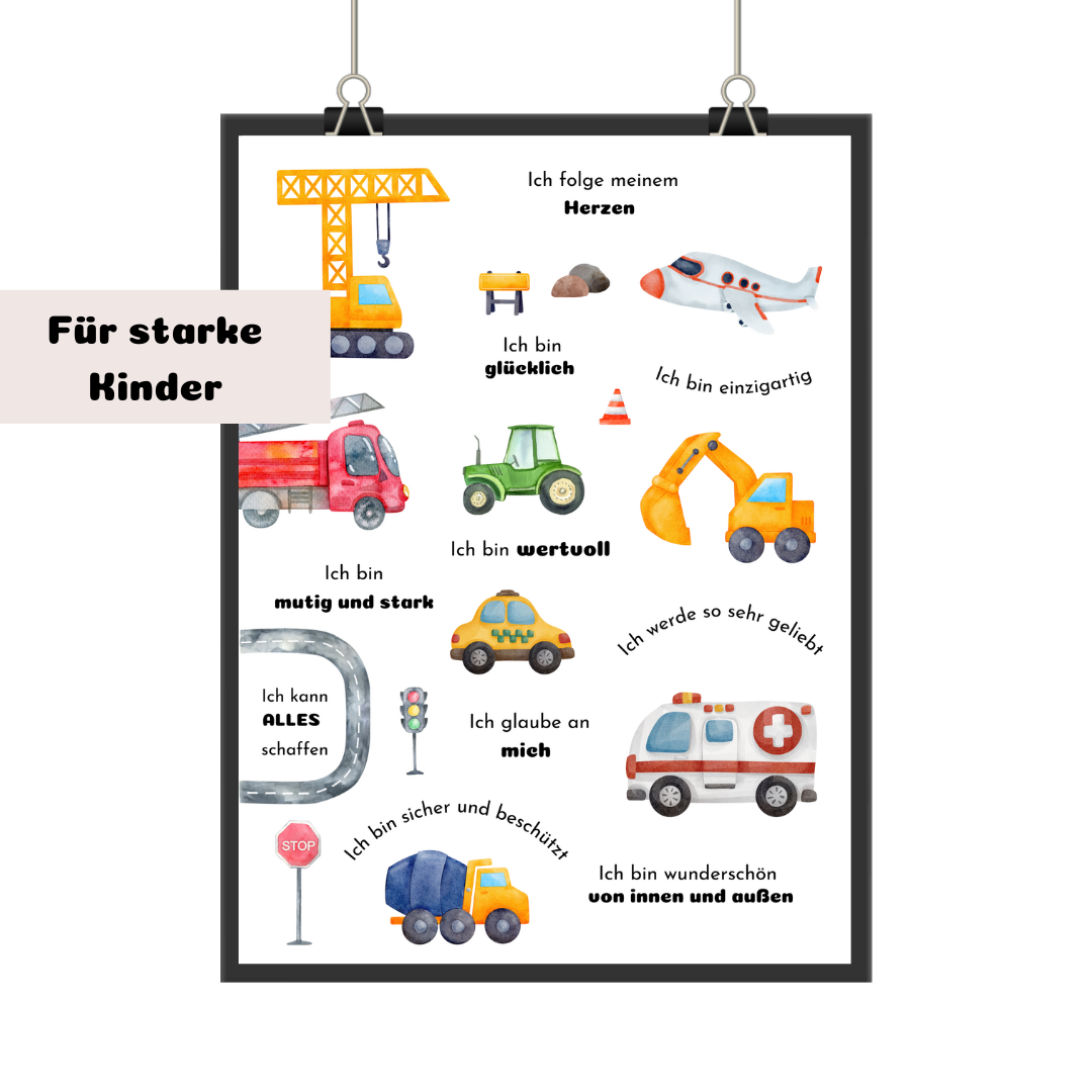 Auto Poster fürs Kinderzimmer