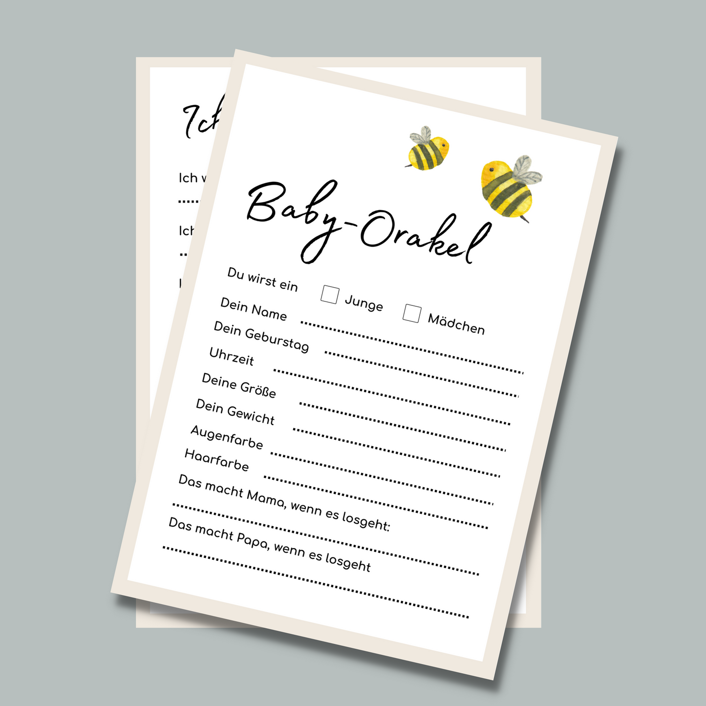Babyparty Tippkarten zum ausdrucken