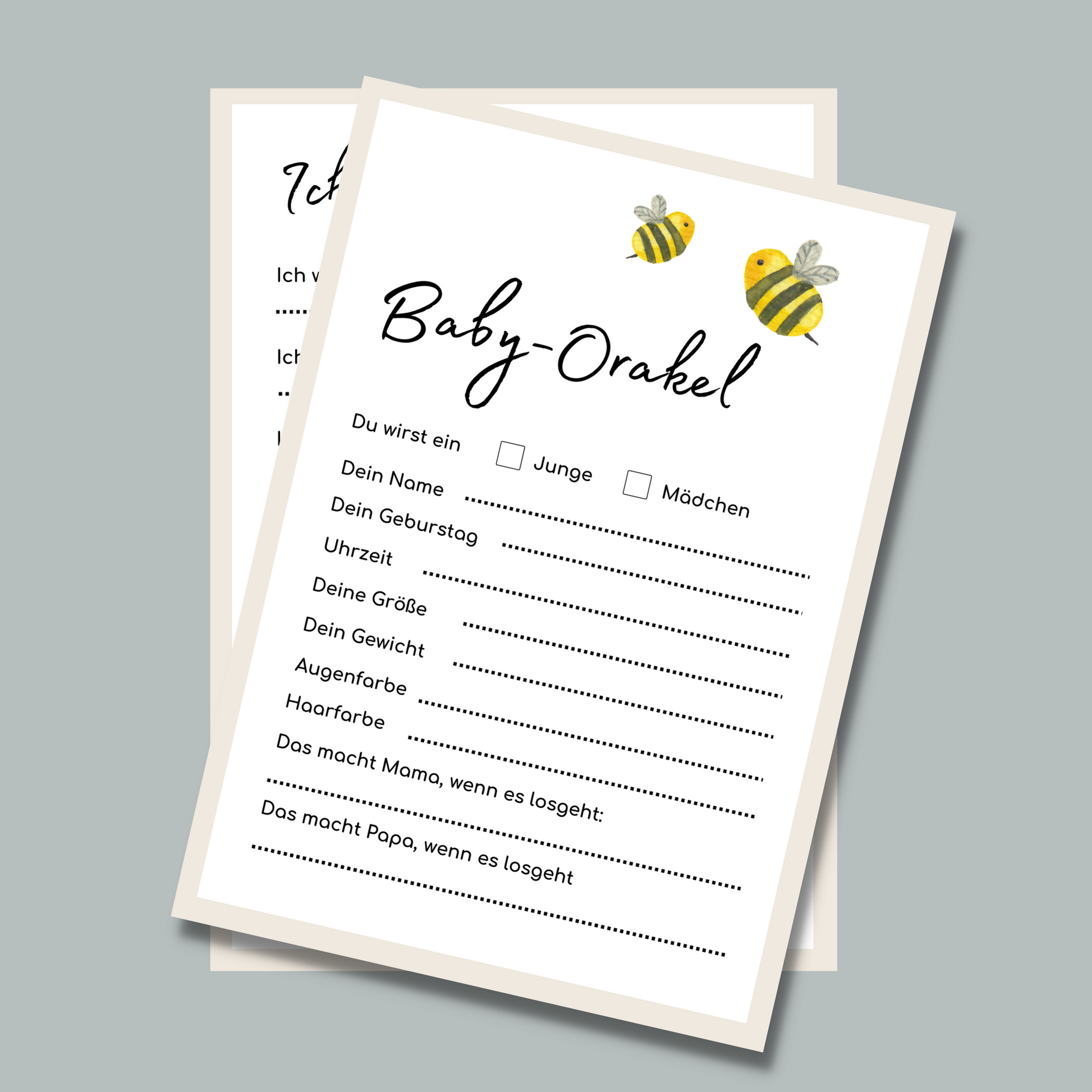 Babyparty Tippkarten zum ausdrucken