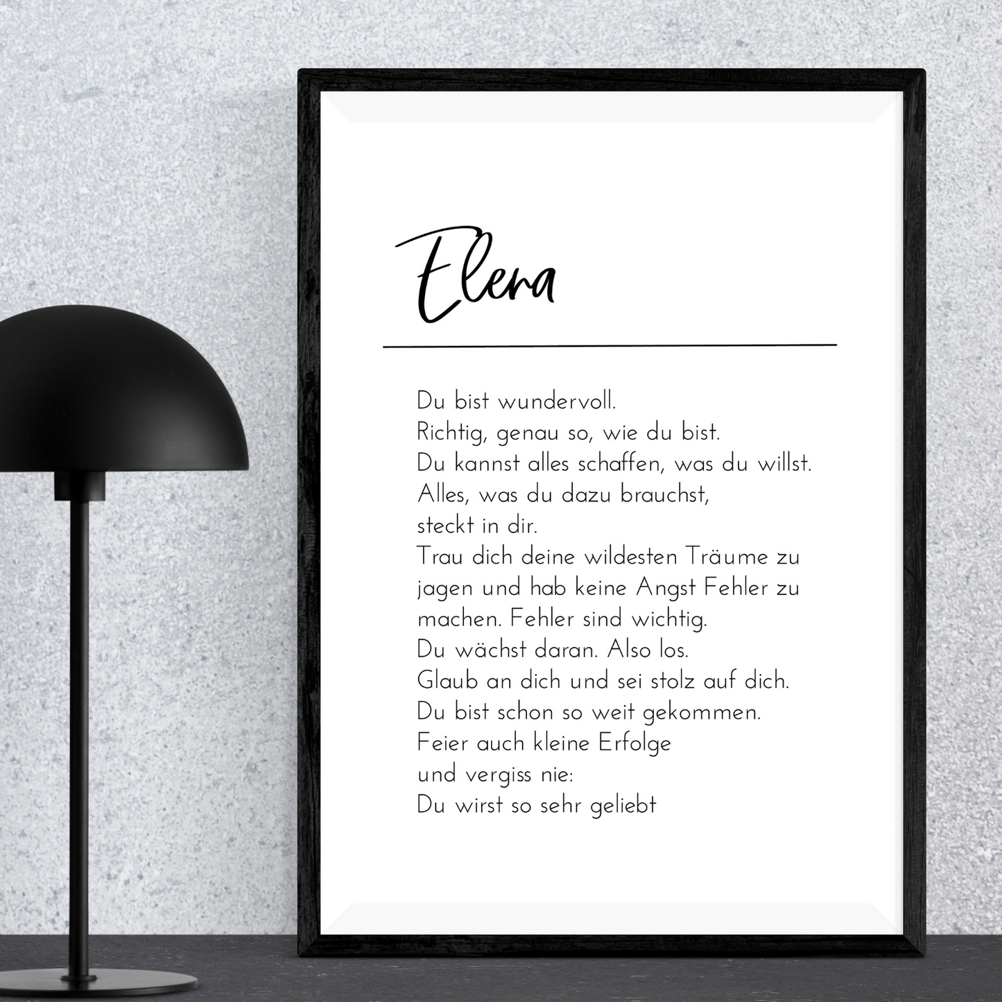 Poster Affirmationen schwarz weiß