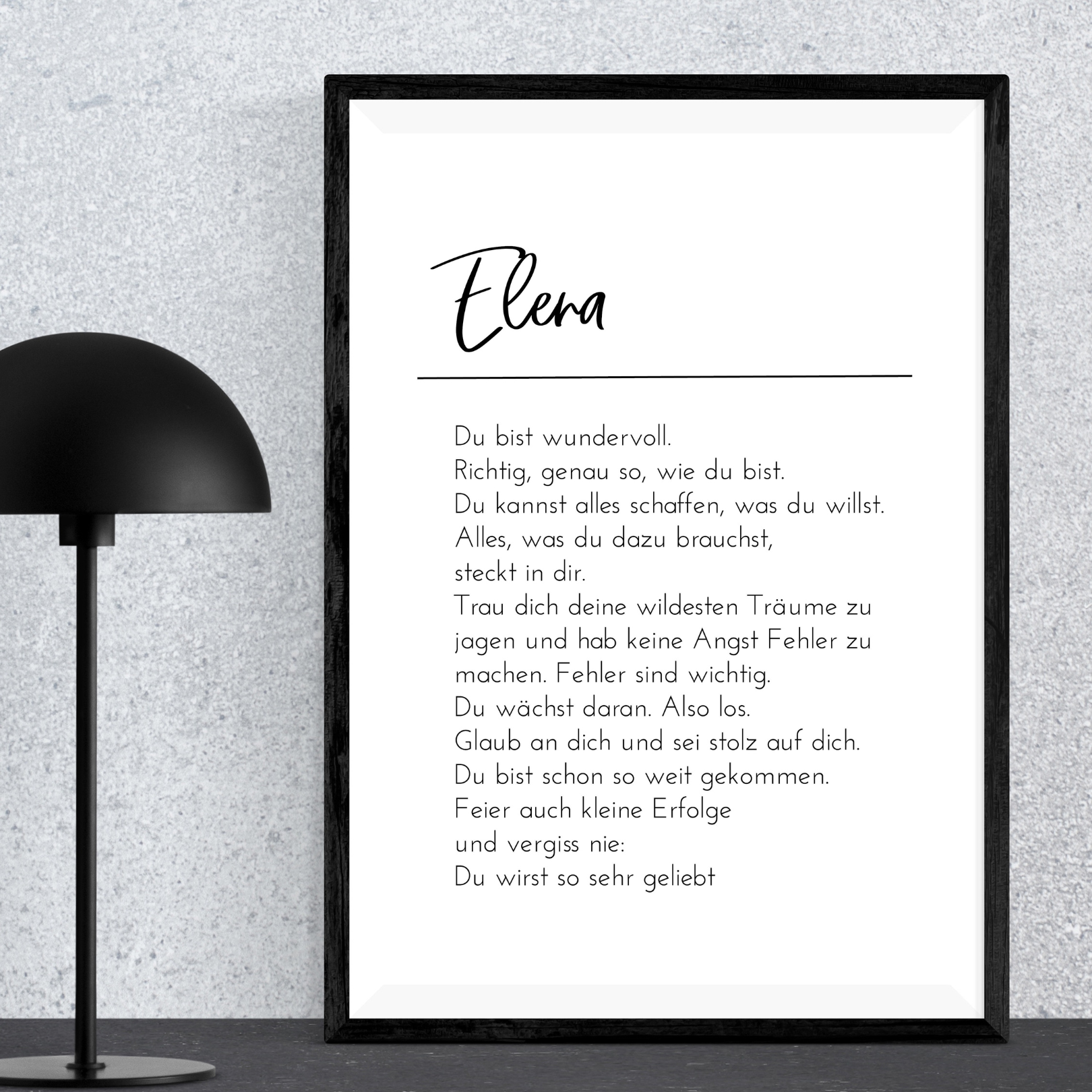 Poster Affirmationen schwarz weiß